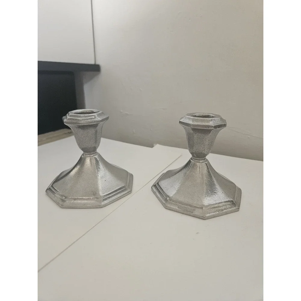 vintage pewter Pedestal‎ candle holder
